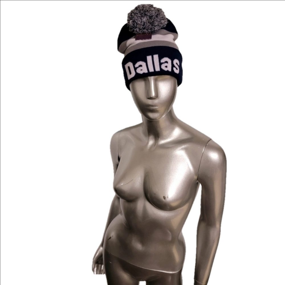 Dallas Vintage Inspired Pom Pom Sock Hat New With Tags